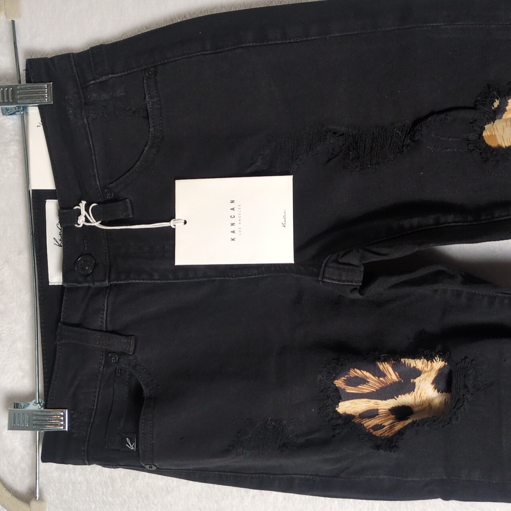 Kancan Junior's Leopard Print Patchwork Distresse… - image 2